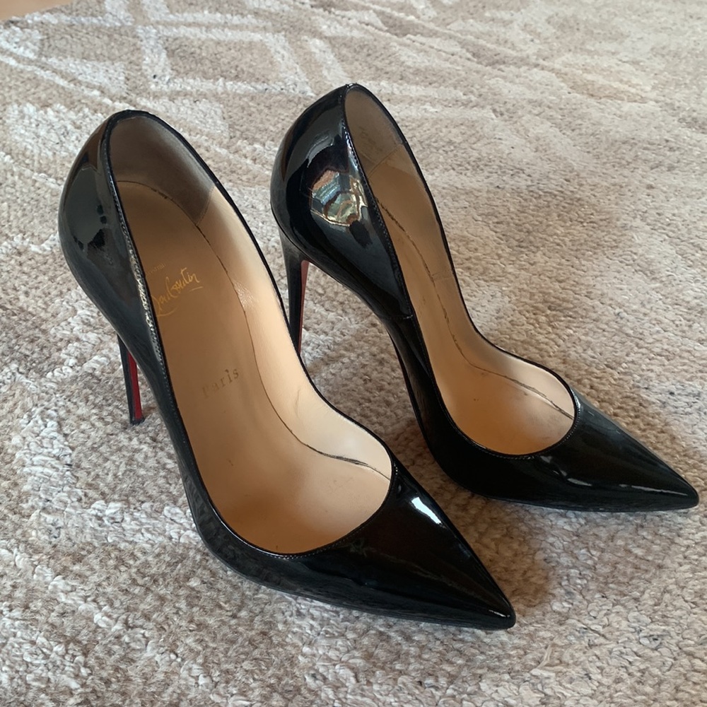Christian Louboutin black patent So Kate 120mm